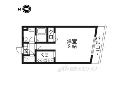 ブランネージュ銀閣寺道(1K/4階)の間取り写真