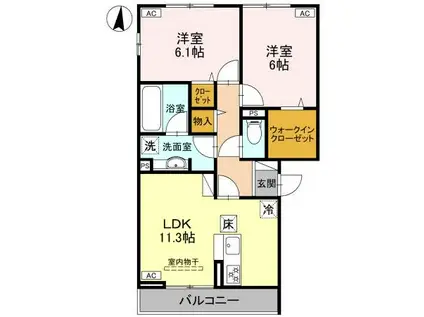 EIJU HOUSE Ⅱ(2LDK/1階)の間取り写真