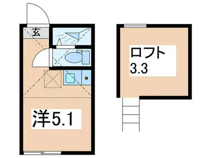 元町アズナーブル(ワンルーム/2階)の間取り写真