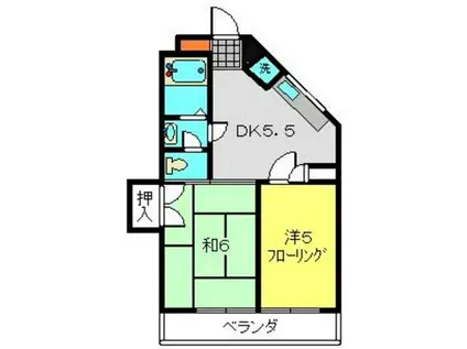 ルビーパレスヨコオ(2DK/3階)の間取り写真