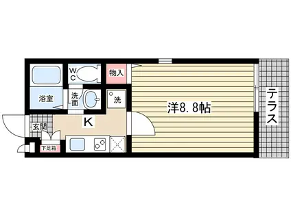 リタ・フラッツ(1K/1階)の間取り写真