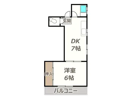 パレロンシャム(1DK/5階)の間取り写真