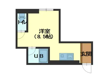 ロジングやなぎだII(ワンルーム/2階)の間取り写真