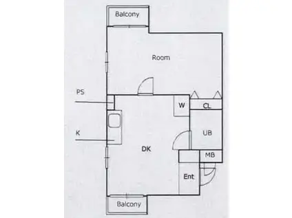 エヴェナール江戸川橋(1DK/2階)の間取り写真