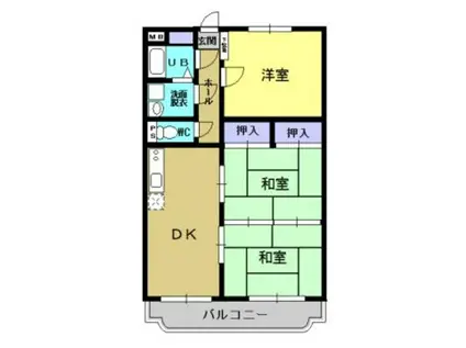 パサージュ伊敷(3DK/3階)の間取り写真