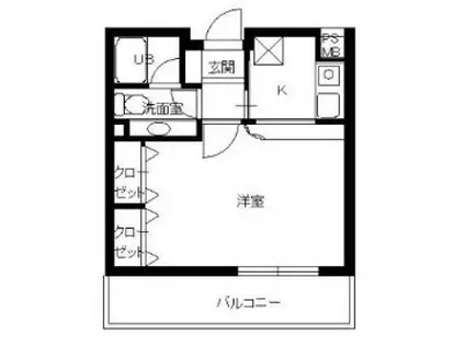 ヴァンテアンライフ高円寺壱番館(1K/3階)の間取り写真