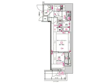 CREST TAPP東別院(1DK/2階)の間取り写真