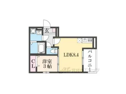 ROBOT HOME 向島本丸町(1LDK/2階)の間取り写真