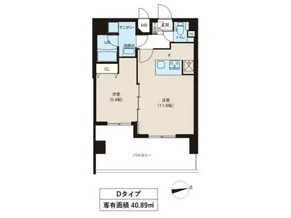 MAXIV八広(1LDK/6階)の間取り写真