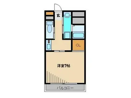 アンプルールリバーサイド(1K/3階)の間取り写真