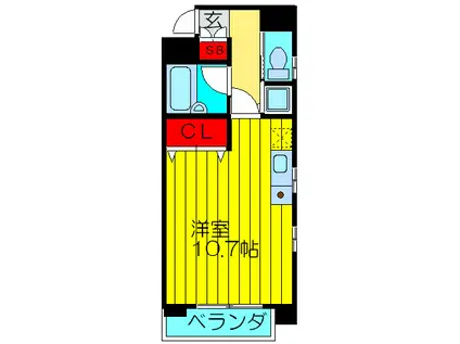 本町フラット(ワンルーム/2階)の間取り写真