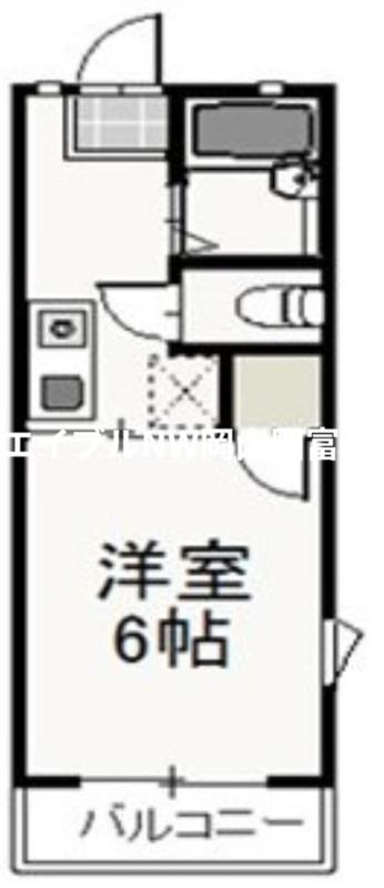 ドミール小川(1K/1階)の間取り写真
