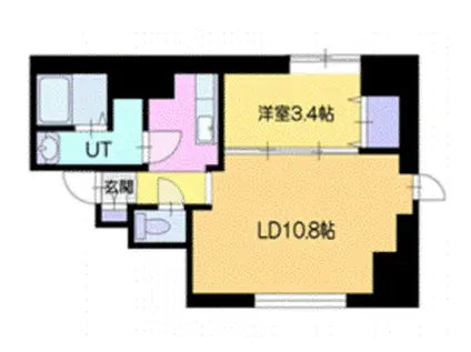 フレスコ大谷地(1LDK/9階)の間取り写真