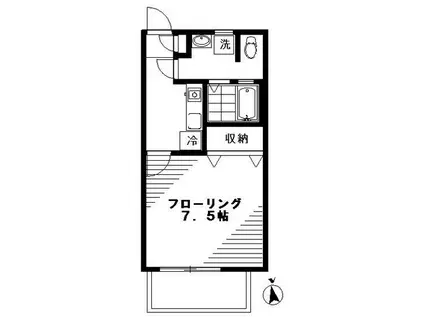 ＪＲ中央線 西荻窪駅 徒歩10分 2階建 築24年(1K/1階)の間取り写真
