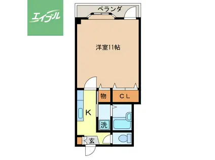 リバ-ガーデン(1K/3階)の間取り写真