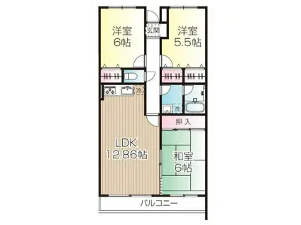 エクセルコート(3LDK/1階)の間取り写真