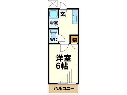 ナゴヤハイツ(1K/2階)の間取り写真