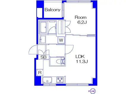 HOZENSO(1LDK/4階)の間取り写真