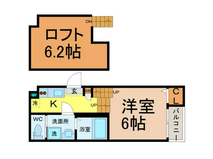 ラハト今池(1K/1階)の間取り写真