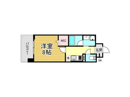 イーストERN WELLS(1K/2階)の間取り写真