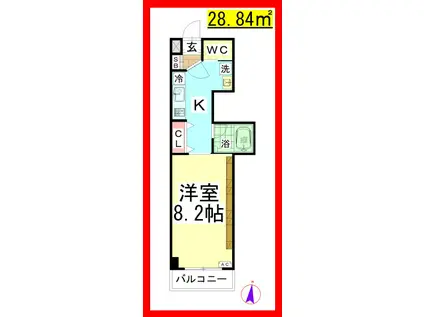 TD アバンサール湘南(1K/4階)の間取り写真