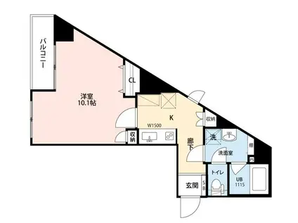 COURT王子神谷(1K/4階)の間取り写真