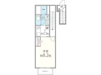 シュエット(1K/2階)の間取り写真