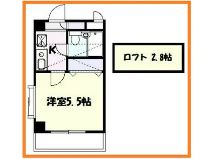 リバーサイド久地(1K/5階)の間取り写真
