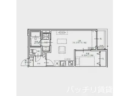 GRANDBLUENAGASUKA III(1LDK/1階)の間取り写真