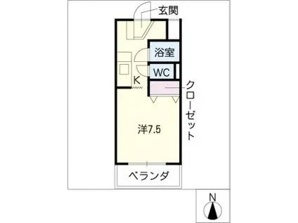 ロイヤル植田(1K/2階)の間取り写真