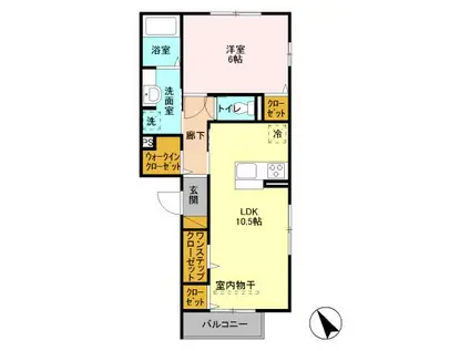 イルミネイト(1LDK/3階)の間取り写真