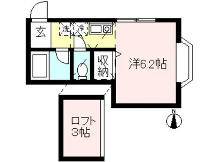 ブルーメンベート(1K/2階)の間取り写真