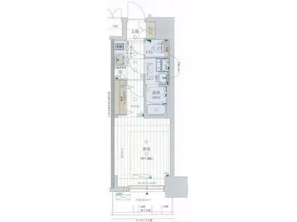 レジュールアッシュ神戸グランフィール(1K/3階)の間取り写真