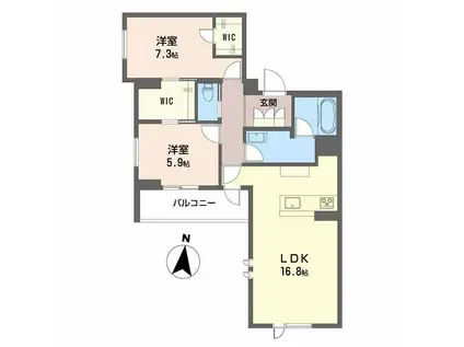 ALFLAT梅田町(2LDK/2階)の間取り写真