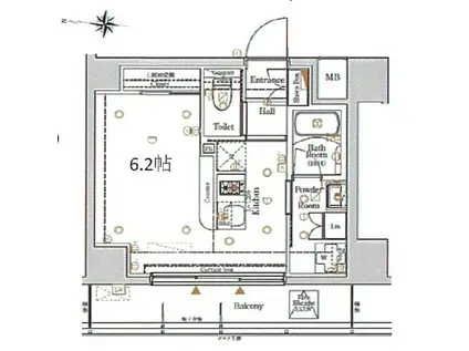 LOG本所吾妻橋(1K/6階)の間取り写真