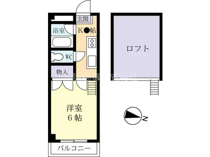 ヒルズボックス10番館(1K/2階)の間取り写真