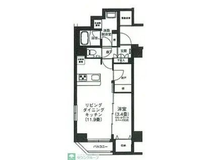 アイルプレミアム押上ノルド(1SLDK/2階)の間取り写真