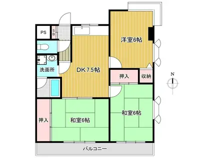 レジデンス・サンク(3LDK/2階)の間取り写真