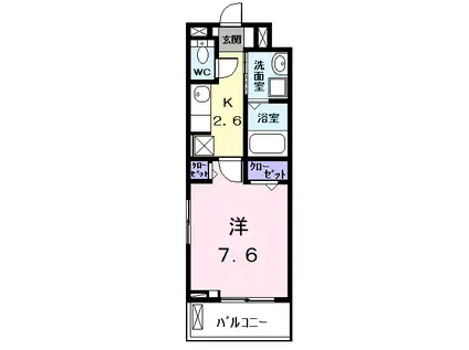 セレーノ カーサ(1K/2階)の間取り写真