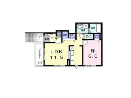 プリムローズ(1LDK/1階)の間取り写真