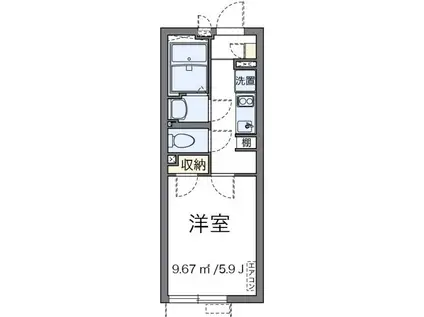 クレイノBUONO(1K/1階)の間取り写真