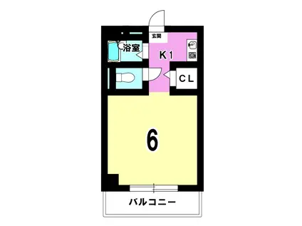 ブリランテベル(1K/3階)の間取り写真