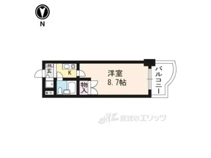 アクシルコート京都二条ウエスト(1K/5階)の間取り写真