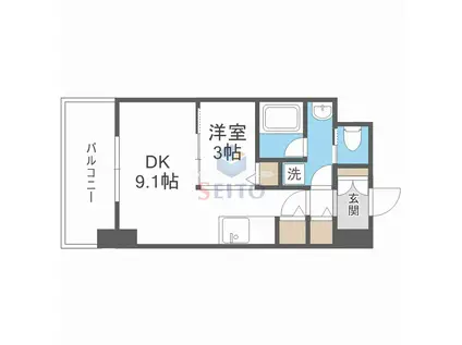 小西マンション(1DK/2階)の間取り写真