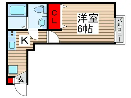 SIRO上本郷(1K/2階)の間取り写真