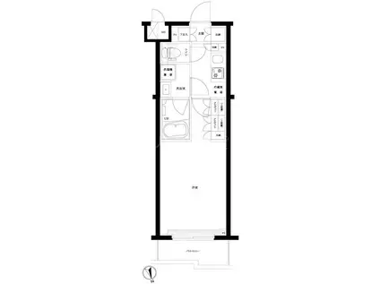 ルーブル武蔵中原参番館(1K/4階)の間取り写真