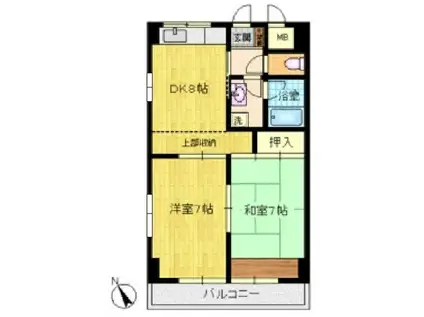 グランドゥール(2DK/5階)の間取り写真