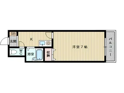 大隅芙蓉ハイツ(1K/3階)の間取り写真