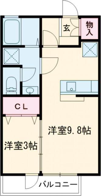 カサヴェルデ弐番館(1LDK/2階)の間取り写真