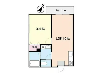レバランス畑口(1LDK/3階)の間取り写真